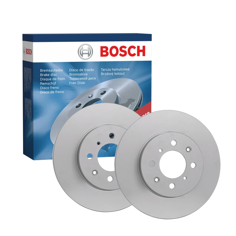 Bosch BD2024 Brake Disc Set - 262 mm Vented Coated Discs - Front Axle - ECE-R90 Certified - Great Cooling, Advanced Corrosion Protection - 1 Set of 2 Discs