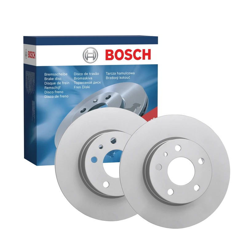 Bosch BD2032 Brake Disc Set - 251.2 mm Solid Discs - Rear Axle - ECE-R90 Certified - Long Service Life, Advanced Corrosion Protection - 1 Set of 2 Discs