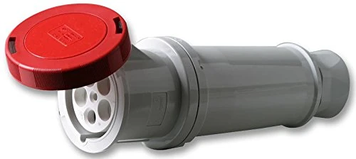 Pro Power 125A 415V Red Cable Mount CEE Socket – 3 Pole + Neutral + Earth, IP67 Rated - Image 1