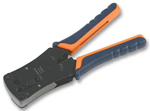 DURATOOL 3-in-1 Professional Modular Crimping Tool – RJ45/RJ12/RJ11 – Cuts, Strips & Crimps – 205mm – D03026