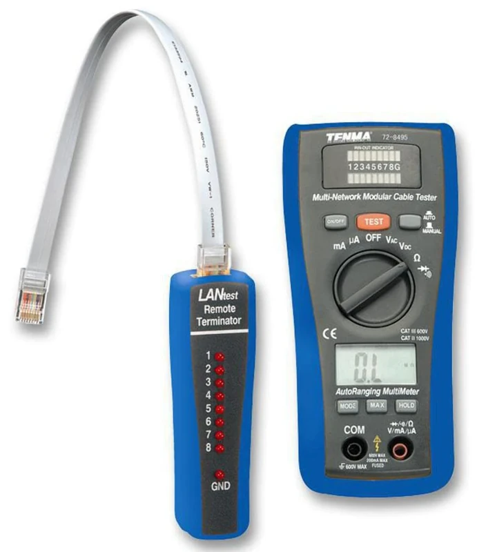 TENMA 72-8495 2-in-1 LAN Cable Tester and Digital Multimeter - Image 1