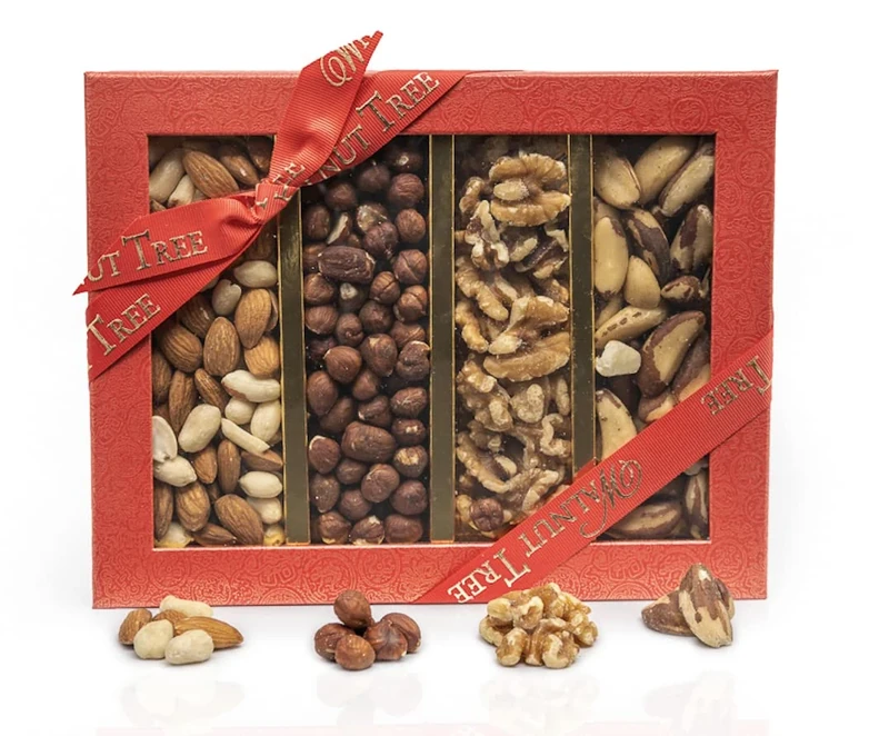 Walnut Tree – Assorted Natural Nuts Gift Box – Handpacked in the UK – Rich in Vitamins & Minerals – Suitable for Vegan, Vegetarian, Halal, Kosher and Gluten Free Diets – Luxury Gift Selection 300g