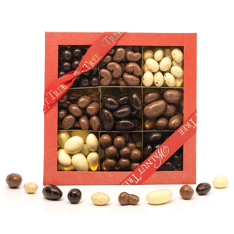 Walnut Tree – Gourmet Assorted Nuts Gift Box, Covered in Caramel, Milk, White & Dark Chocolate – Handpacked in the UK – Great Taste Award Winner – Luxury Gift Selection, Birthday, Anniversary, 750g