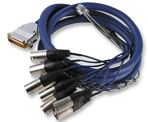 PRO SIGNAL 25 Pin D-Sub Male to 8x XLR Male Multicore Snake Audio Loom, 2m Blue - PSG01358