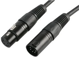 PULSE 5 Pin XLR DMX Lead – 30m, Black, Screened 2-Core (1 Pair + Screen) – Professional Lighting Cable – PLS00279