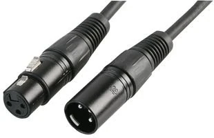 PULSE PLS00271 DMX Lead, 3 Pin XLR Male to Female, 30m Black - Image 1