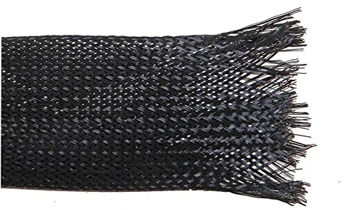 PRO POWER BSFR-045 25M Polyester Expandable Braided Sleeving Black 45mm Dia. 25m