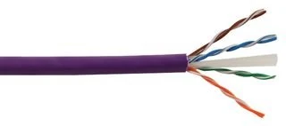 Pro Power PP6139 Purple Cat6 Network Cable, Unshielded, Low Smoke, 305 m