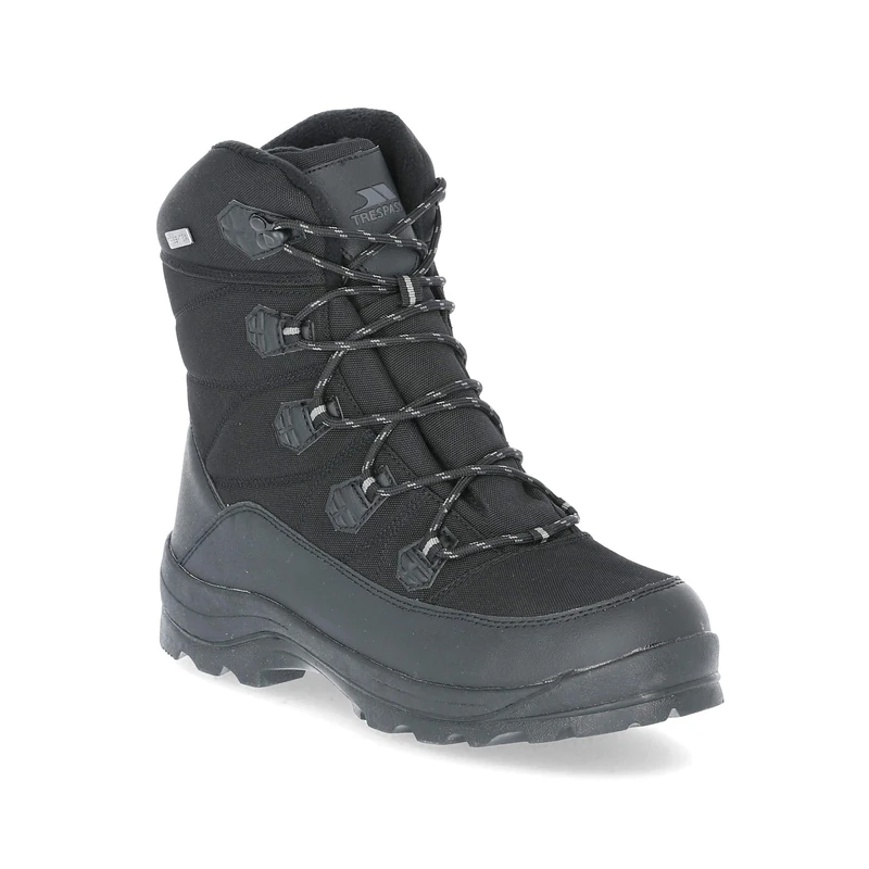 Trespass Zotos Waterproof Mens Snow Boots Breathable in Black
