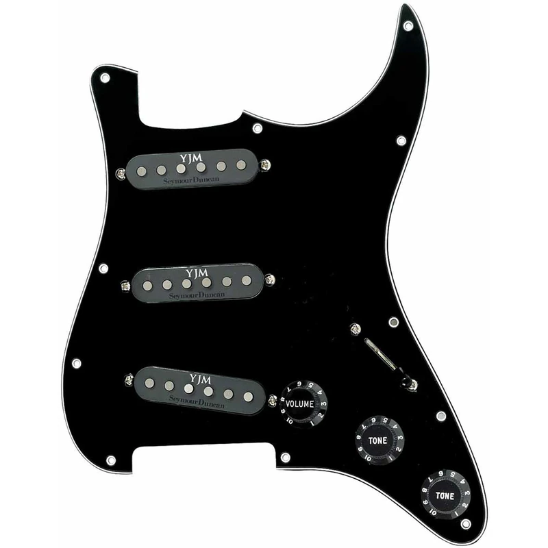 Seymour Duncan Sstk-S10S Pickg Blk YJM Fury Set Including Pickguard Strat Signature Black