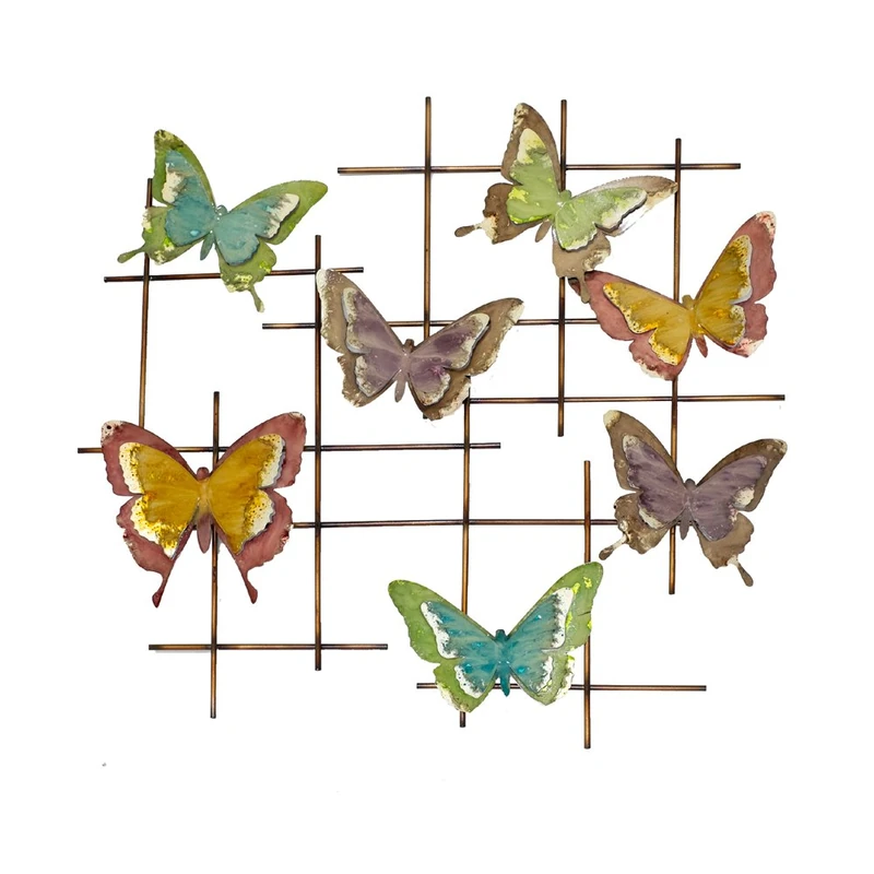 EMDE Decorative Metal Multi-Coloured Butterflies, Multicolored - Image 1