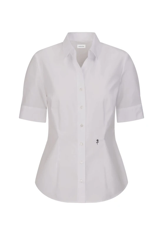 Seidensticker women's blouse - shirt blouse - non-iron - slim fit - short sleeve - plain - 100% cotton ,Weiß ,42