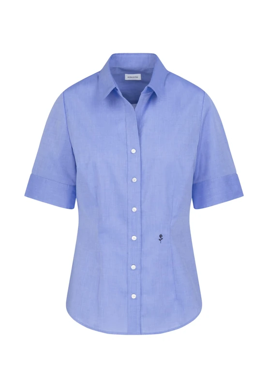 Seidensticker Women's Blouse - Shirt Blouse - Non-Iron - Slim fit - Short Sleeve - Plain - 100% Cotton