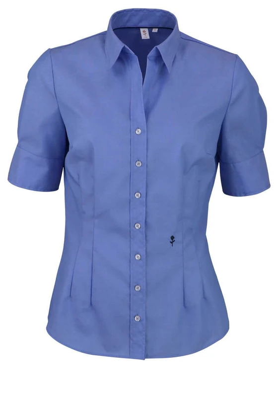 Seidensticker Women's Blouse - Shirt Blouse - Non-Iron - Slim fit - Short Sleeve - Plain - 100% Cotton