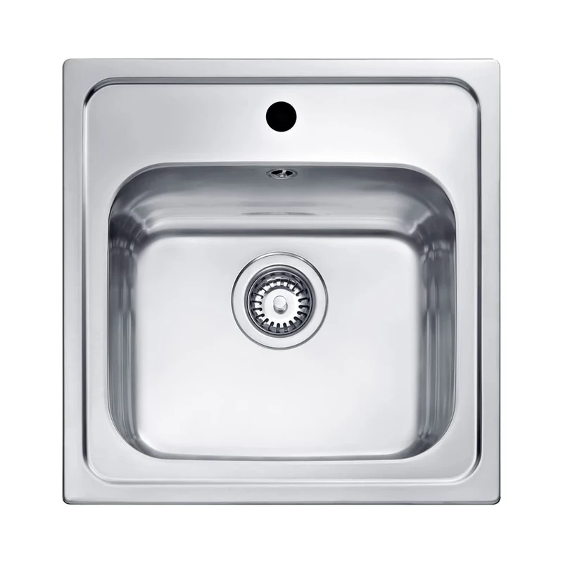 Teka Eline 1 °C Cushion (Square Stainless Steel Top Mount Sink, Stainless Steel Square 400 x 340 mm