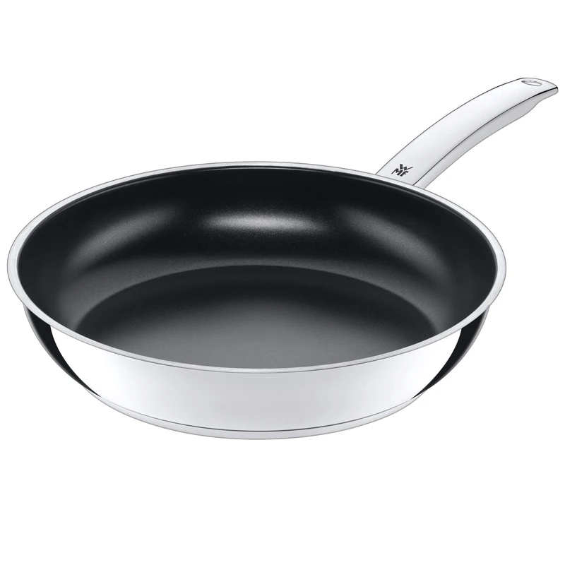 WMF Frying Pan Coated with Devil Pouring Rim Stainless Steel Handle, Silver, 28 cm