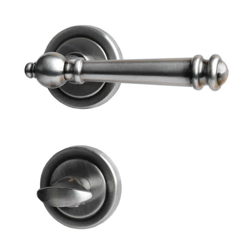 ALPERTEC Mount Blance – R Coloured Brass for Bathroom Doors Bathroom Door Handle Set Door Fittings Door Handle, Steel Grey, 32872043