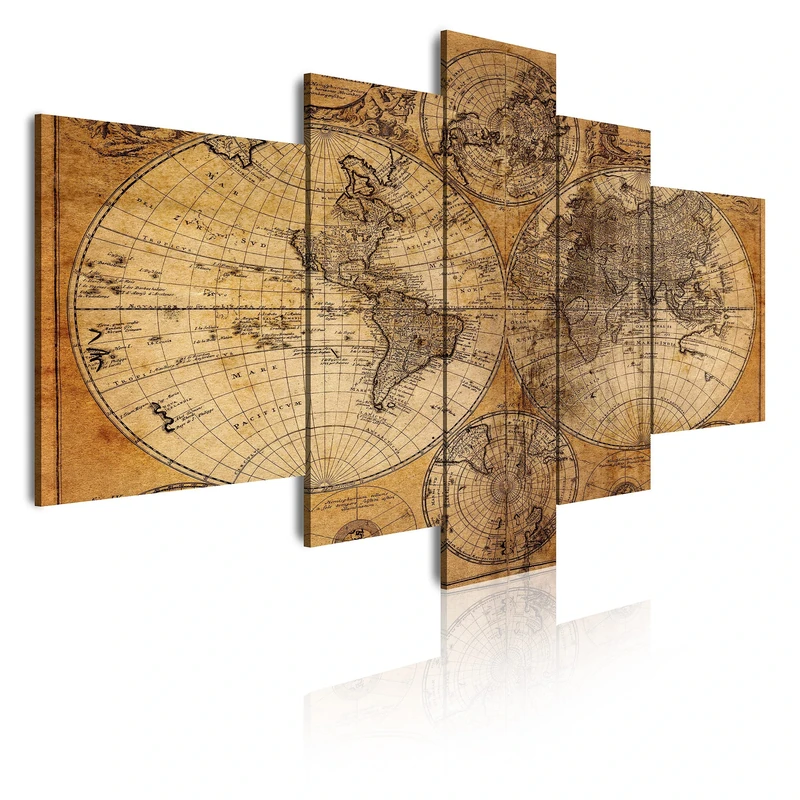 DekoArte-Canvas Pictures Antique MAP Modern Design#180 CM (67 x 85 CM)