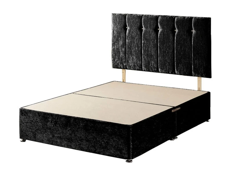 WINDSOR Divan, Fabric, Black, Super King