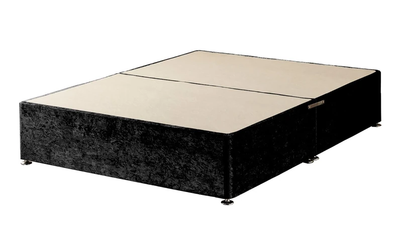 Somnior Beds 2-Drawer Velvet Windsor Divan Base without Headboard, Fabric, Black, Double