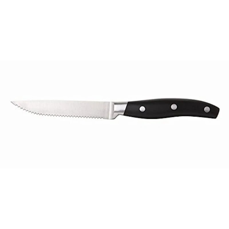 Genware STK-PRM Premium Steak Knife, Black, 22.5 cm Length, Pack of 12
