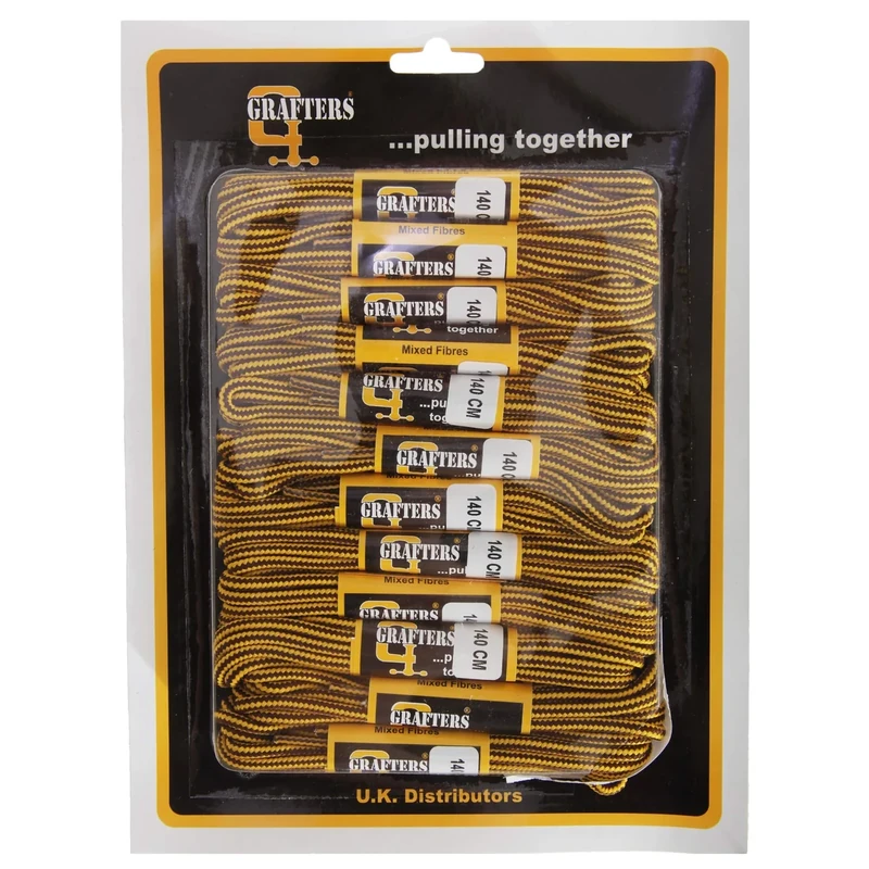 Grafters 140CM Strong Work/Hiking Boot Laces (Yellow/Brown)