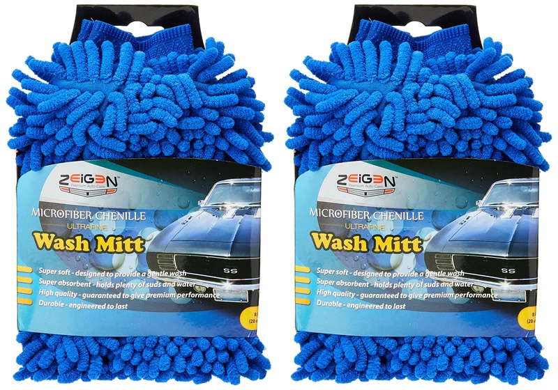 Zeigen Ultrafine Chenille Microfibre Car Wash Mitt(Pack of 2) - Image 1
