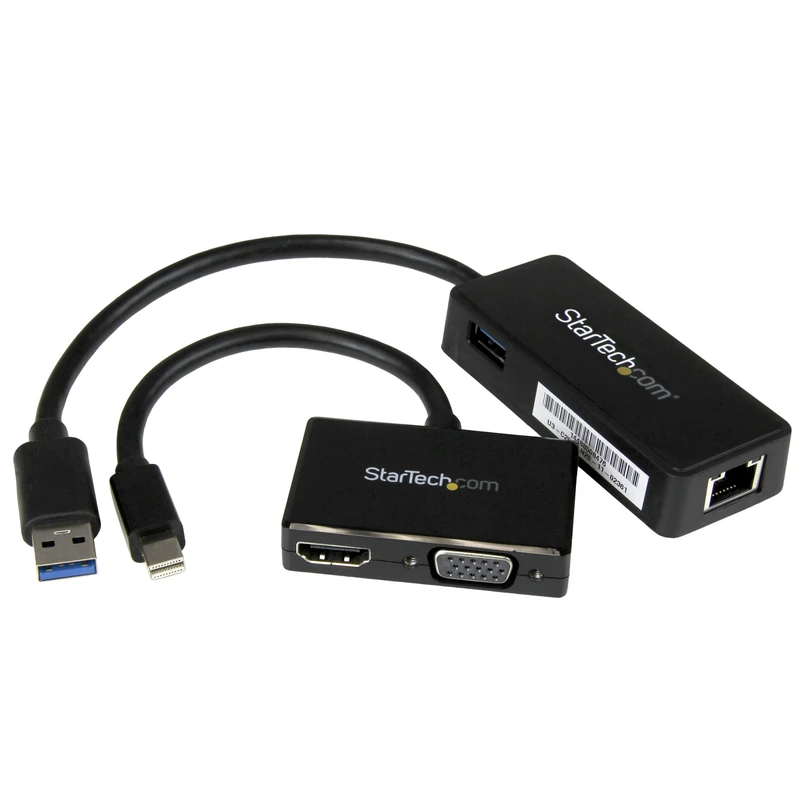 StarTech.com 2-in-1 Accessory Kit for Surface and Surface Pro 4 - mDP to HDMI / VGA - USB 3.0 GbE - Works with Surface Pro 3 and Surface 3 (MSTS3MDPUGBK)