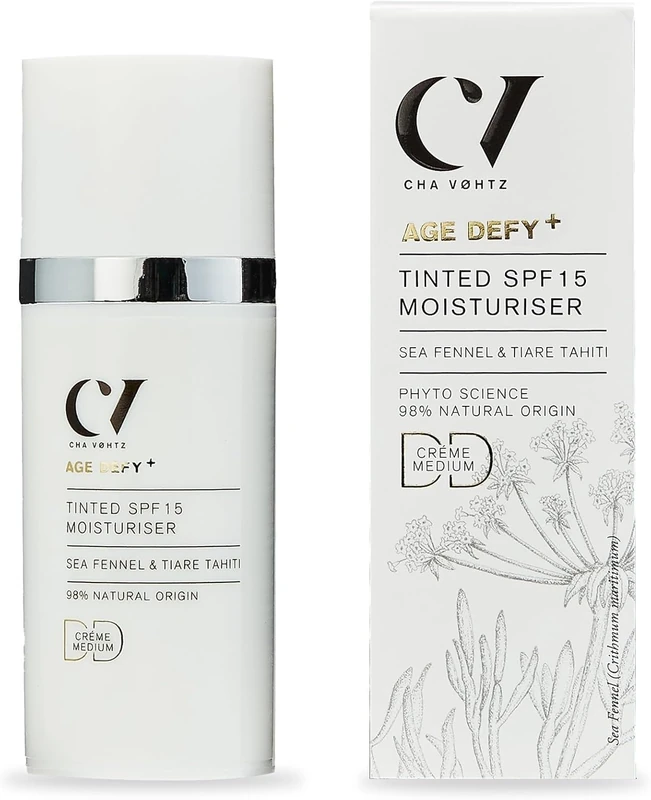 Green People Age Defy+ Tinted DD Moisturiser SPF15 Medium - Colour Correcting Day Cream - Alcohol Free - Vegan, 30ml