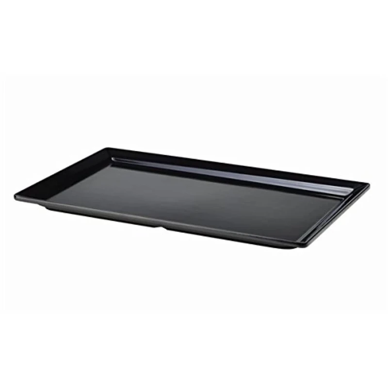 Genware NEV-MEL11-BK Melamine Platter, GN 1/1, Size 53 cm x 32 cm, Black