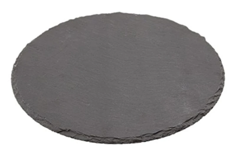 Genware NEV-SLTN-30 Natural Edge Slate Platter, Round, 30 cm