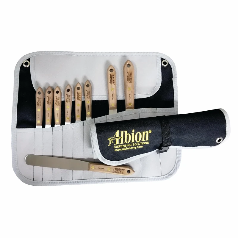 Albion Engineering 258-G01 9-Piece Classic Spatula Set in Tool Wrap - Image 1
