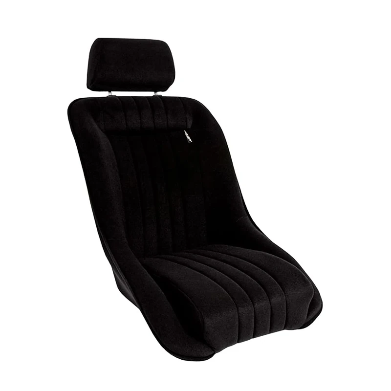 AutoStyle Sport seat 'Classic' - Black - Non-reclinable back-rest + Head-rest - incl. slides