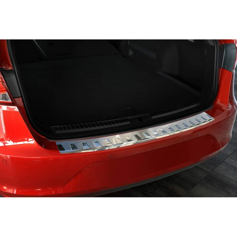 Avisa Stainless Steel Rear Bumper Protector Compatible with Seat Leon 5F ST 2013-2020 'Ribs'