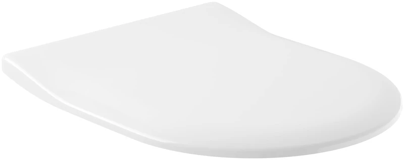 Villeroy & Boch Subway SlimSeat Toilet seat, Toilet lid with Soft-Closing Mechanism, Removable Toilet seat Made from Break-Proof Duroplast, Toilet lid Original Spare Part, D-Shape, White Alpine