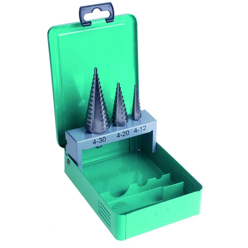 DART 3 Piece Straight Flute Step Drill Set - HSS Step Drill Bit for Metal, Sheet Metal, Stainless Steel, Steel, Cast Iron, Aluminium, Non-ferrous Metals, Plastic