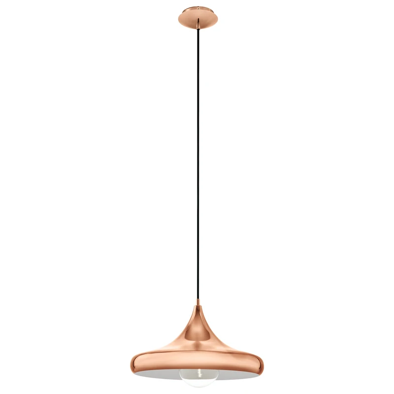 Eglo Pendant Light Coretto 2, 1-Light Hanging Lamp Industrial Vintage, Steel Pendant in Copper, Dining Table Lamp, Living Room Hanging Light with E27 Socket, Ø 40 cm