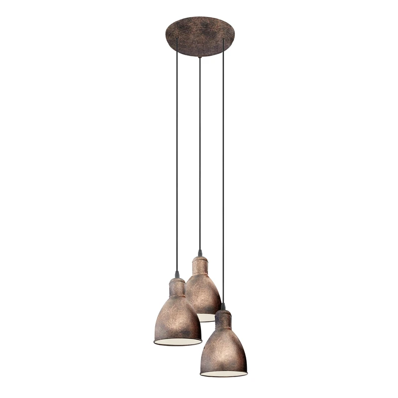 Eglo Priddy 1 Triple Pendant Light - Copper-Coloured Antique