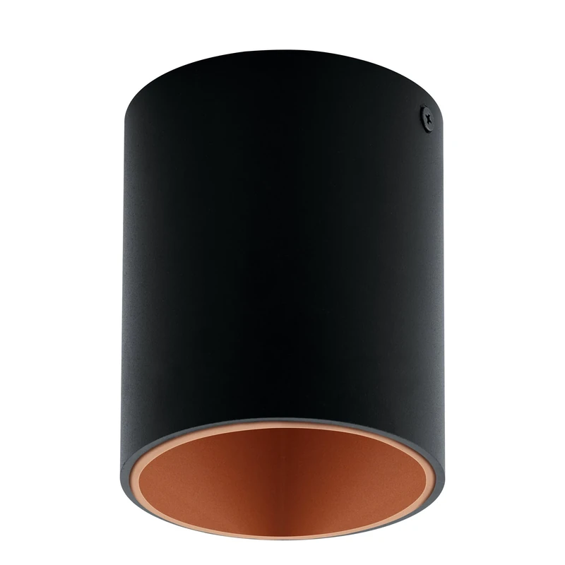 Eglo LED Ceiling Light Polasso, Single-Flame Ceiling lamp, Material: Aluminium, Plastic, Colour: Black, Copper, Ø: 10 cm