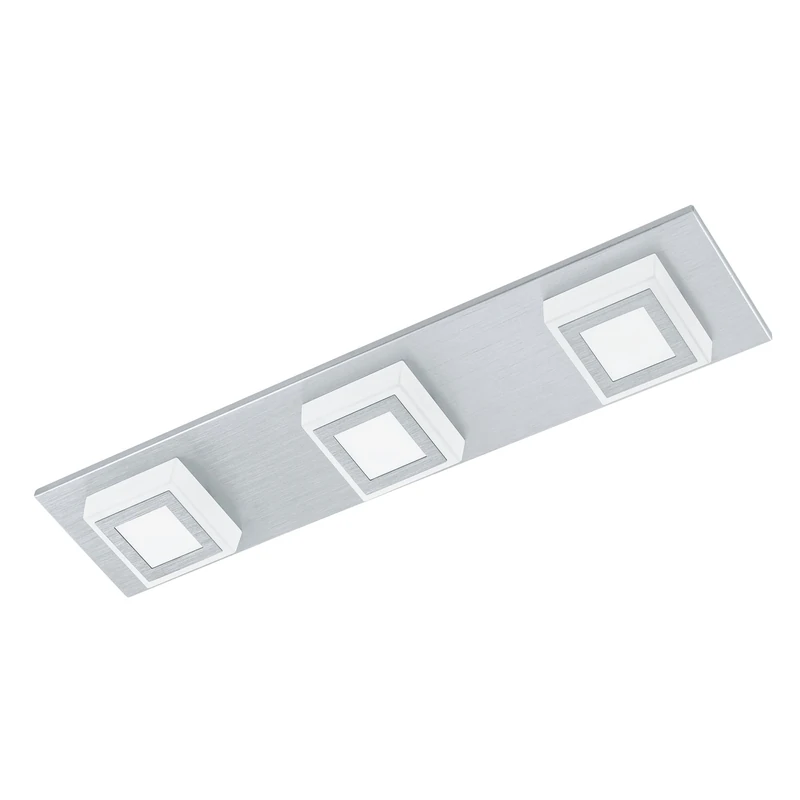 Eglo LED Panel Masiano, 3 Light Ceiling lamp Made of Aluminium and Plastic, Flush Mount Living Room and Hallway Lighting, Warm White