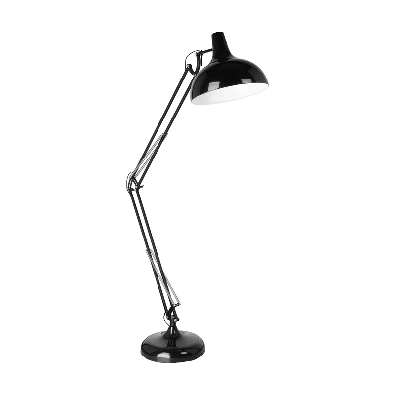 Eglo Borgillio Floor lamp, 1-Flame Vintage Floor lamp in Industrial Design, Floor Light Made of Steel, Colour: Black, Socket: E27, incl. Foot-Operated Switch