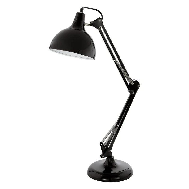 EGLO E27 Modern Black Adjustable Desk Lamp 'BORGILLIO'