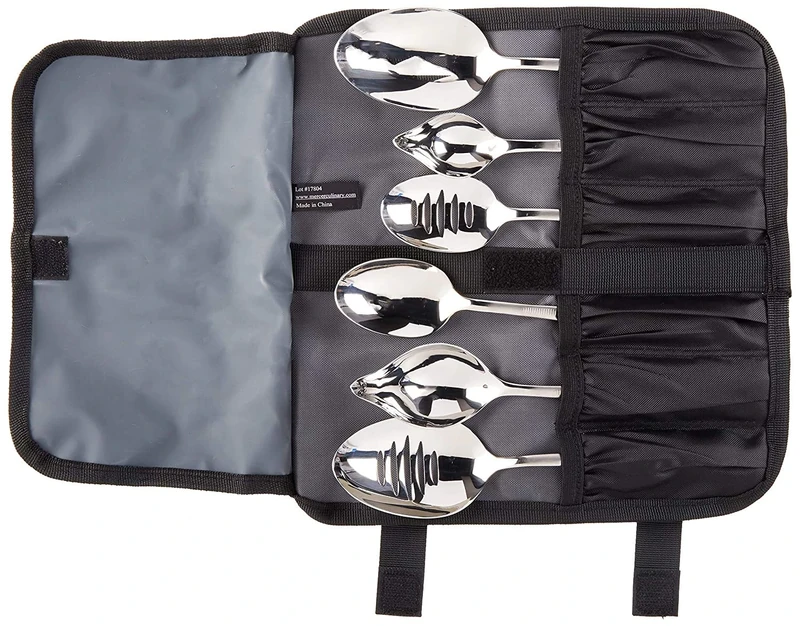 Mercer Culinary Plating Spoons Kit, 7 Pieces, Stainless Steel, 12x12x3 cm