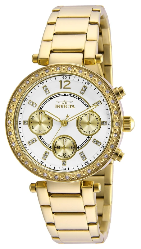 Invicta Angel 21387 Women's Watch - Waterproof - Analogue - Quartz Movement - stainless steel with white dial - 36mm