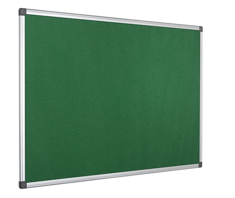 Bi-Office Maya Felt Notice Board, Green Felt Surface, Aluminium Frame, 1500 x 1200 mm