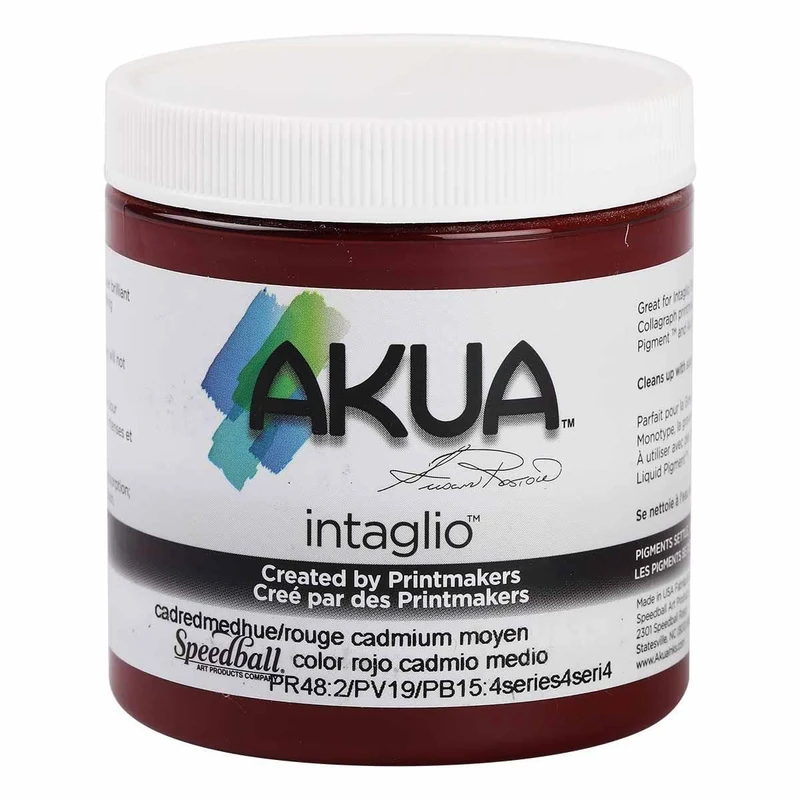 Akua : Intaglio Ink : 8oz : 236ml : Cadmium Red Medium Hue