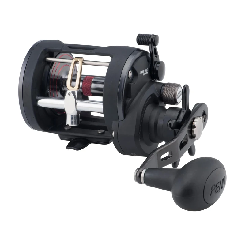 PENN Warfare™ Level Wind, Fishing Reel, Conventional Reels, Sea - Inshore/Nearshore Fishing, Saltwater Boat or Kayak Fishing,Unisex, Black/Red/Smoke, 20 | Left Hand