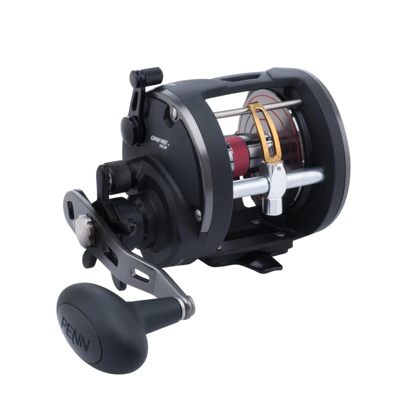 PENN Warfare™ Level Wind, Fishing Reel, Conventional Reels, Sea - Inshore/Nearshore Fishing, Saltwater Boat or Kayak Fishing,Unisex, Black/Red/Smoke, 30 | Right Hand