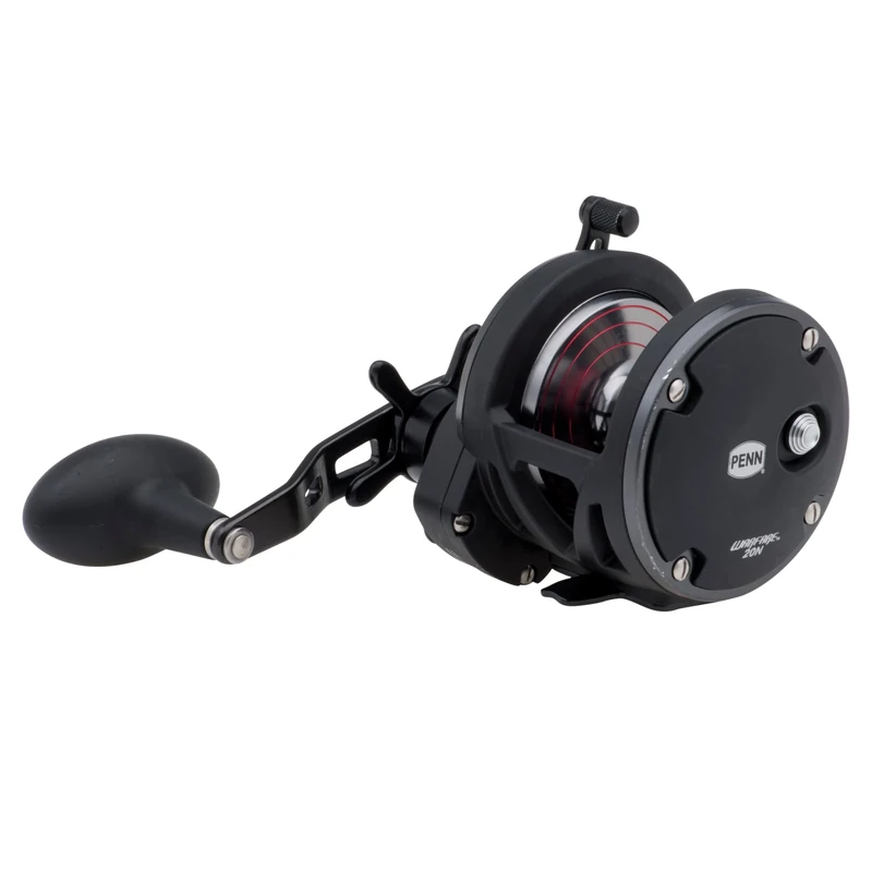 PENN Warfare Star Drag, Fishing Reel, Conventional Reels, Sea - Nearshore/Offshore Fishing, Saltwater Boat or Kayak Fishing,Unisex, Black/Red/Smoke, 20N | Right Hand