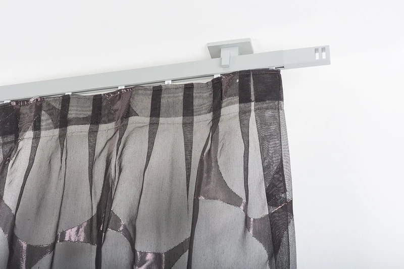 InCasa Curtain Pole: 32 x 12 mm, Length 140 cm, Satin Aluminium - Image 1